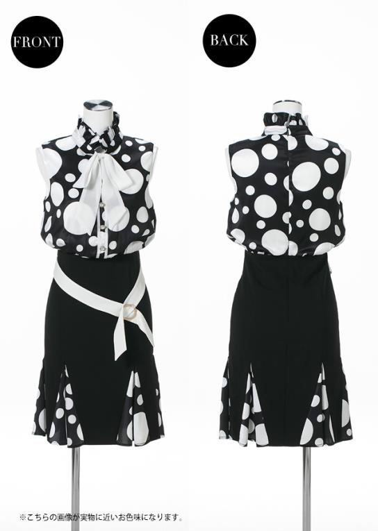 ドットマーメイドノースリワンピース | キャバドレス・ミニ