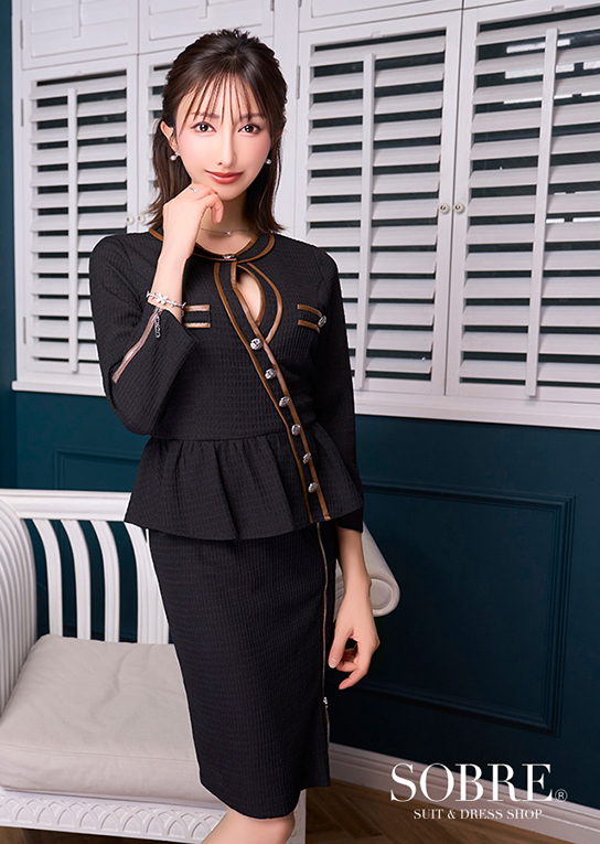 ワッフルニットレースカットアウトワンピース