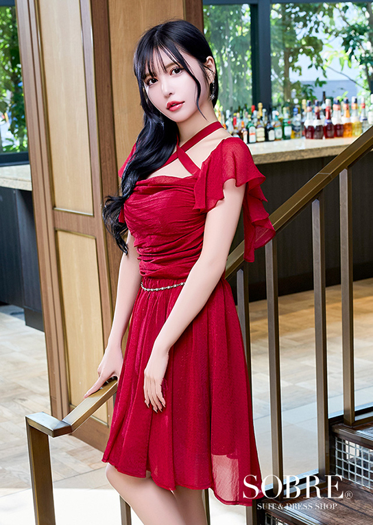 【予約販売 11月中旬発送】ラメ入りシフォンギャザーワンピース