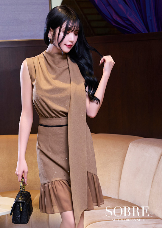 【大感謝祭SALE】ロングタイブラウジングワンピース 返品交換不可