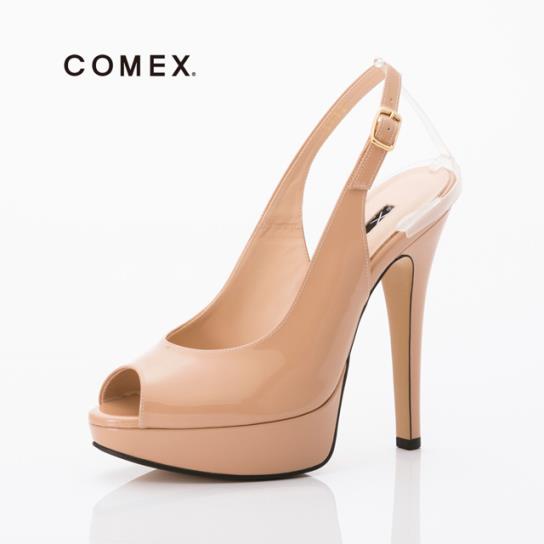 【お取り寄せ品】【COMEX】 美シルエットバックストラップパンプス 13cmヒール